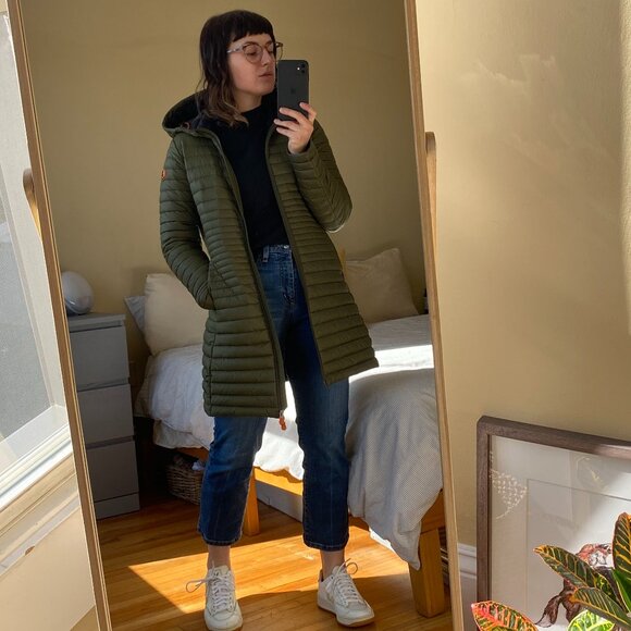 Save The Duck Giga Hooded Coat – Olive, Women’s Small - Picture 10 of 11